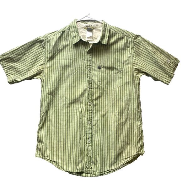 The North Face Shirt Adult Medium Green Striped Button Up A5 Series Outdoor Mens - Picture 1 of 10